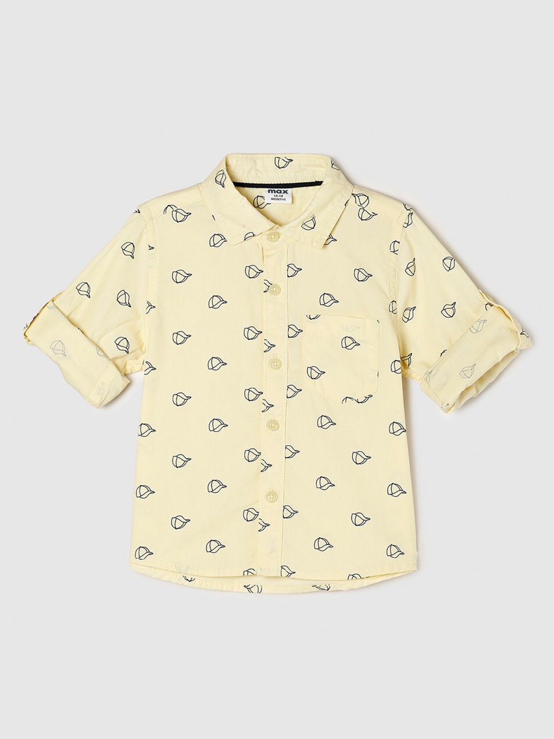 

max Boys Yellow Printed Pure Cotton Casual Shirt