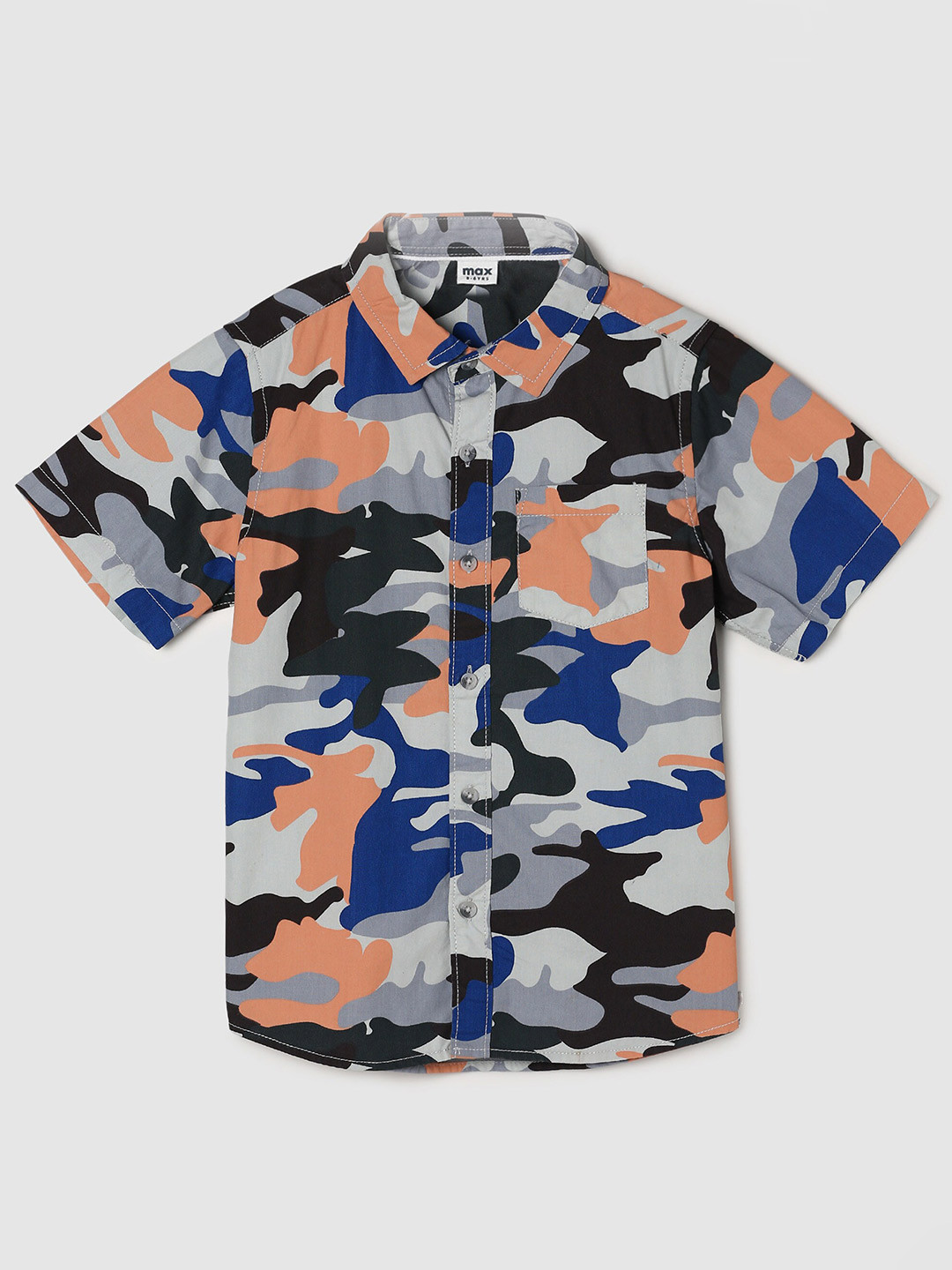 

max Boys Multicoloured Printed Casual Pure cotton Shirt, Multi