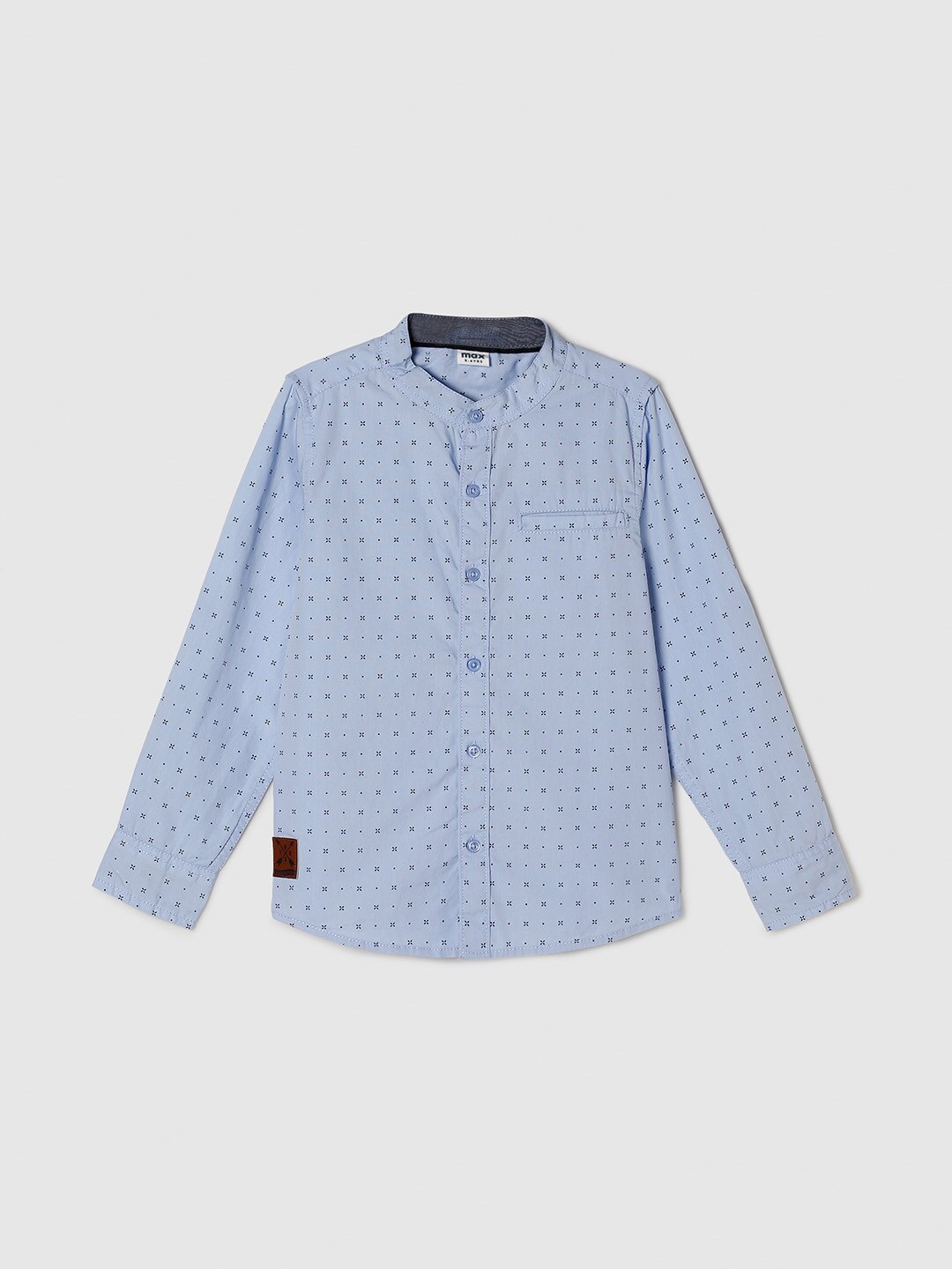 

max Boys Blue Printed Pure Cotton Casual Shirt