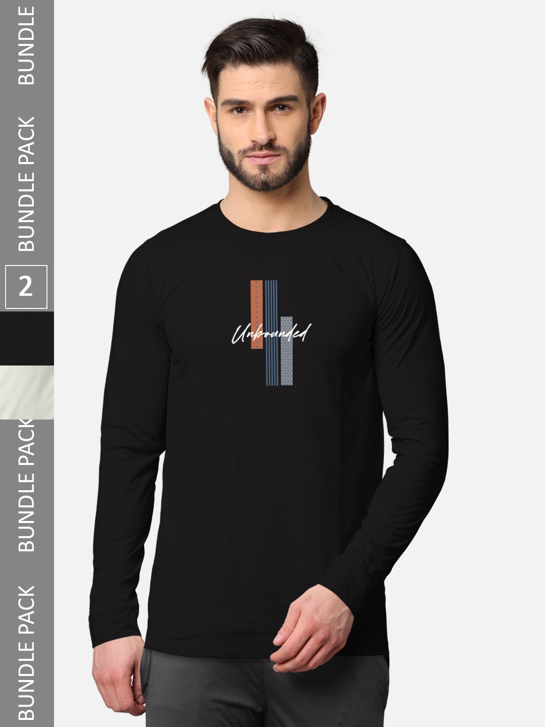 

BULLMER Pack Of 2 Men Printed Hooded Cotton Sweatshirt, Black