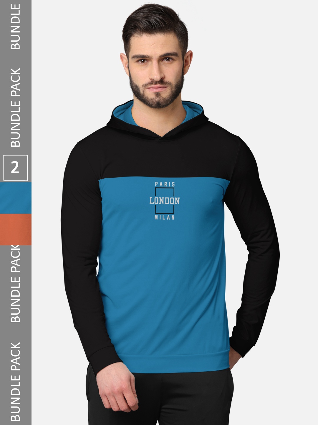 

BULLMER Pack Of 2 Men Printed Cotton Sweatshirt, Coral