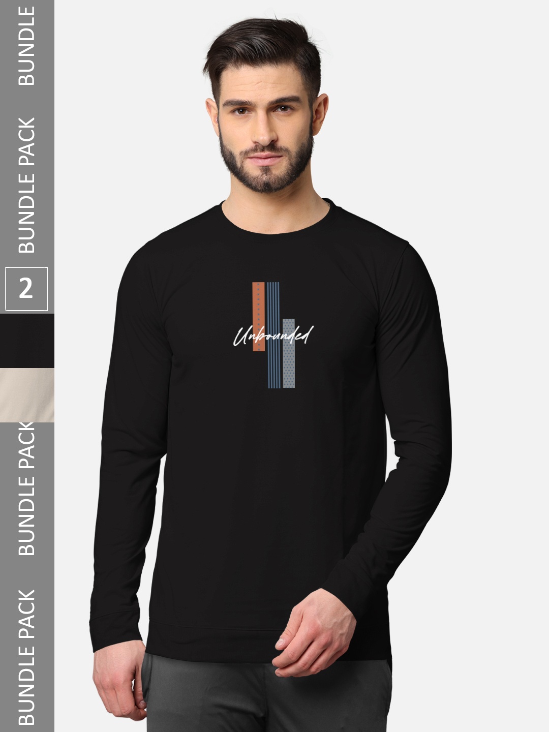

BULLMER Pack Of 2 Men Printed Hooded Cotton Sweatshirt, Black