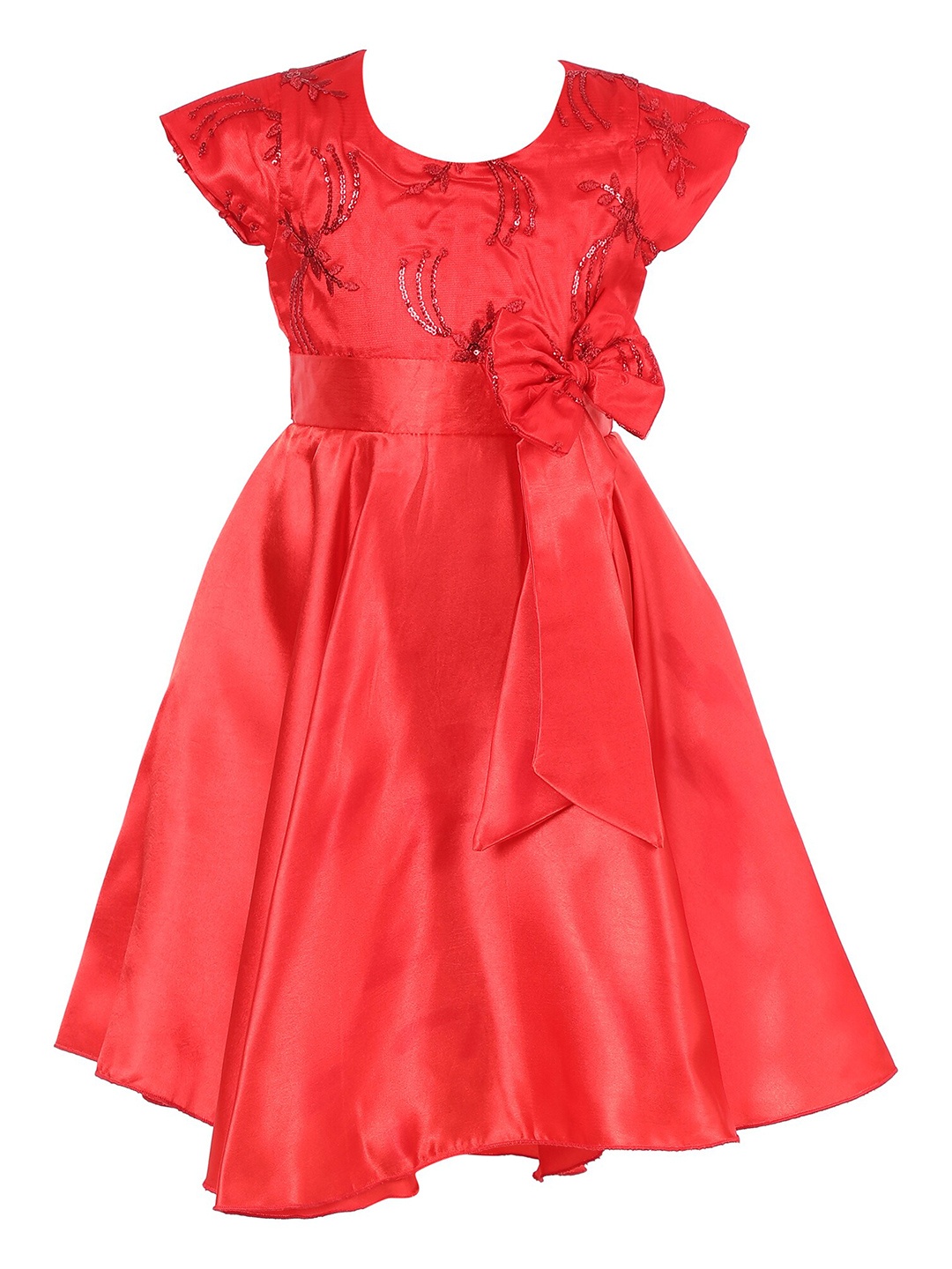 

Samsara Couture Girls Red Maxi Polyester Dress