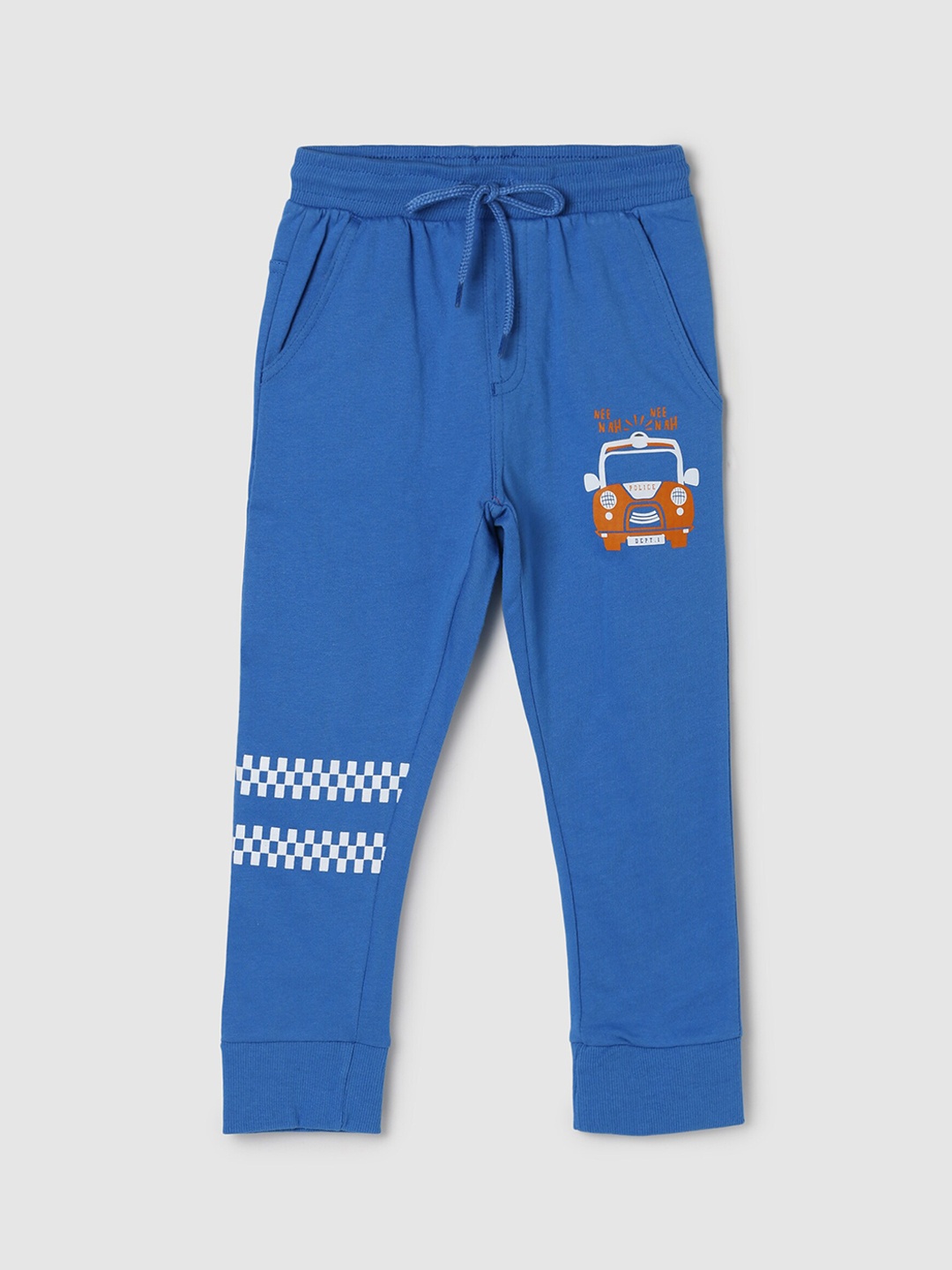 

max Boys Blue Printed Pure Cotton Track Pants