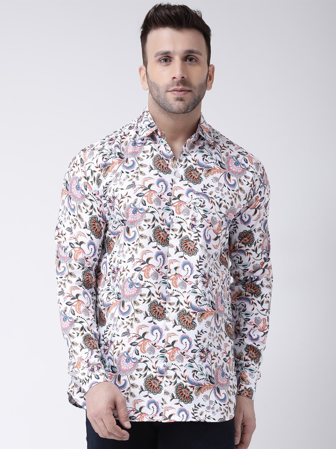 

RIAG Men Multicoloured Regular Fit Floral Printed Cotton Casual Shirt, Multi