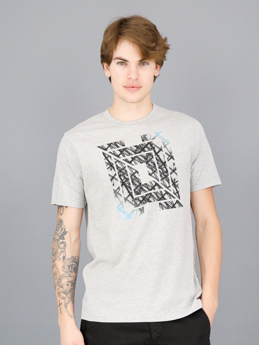 

FREESOUL Men Grey Printed T-shirt