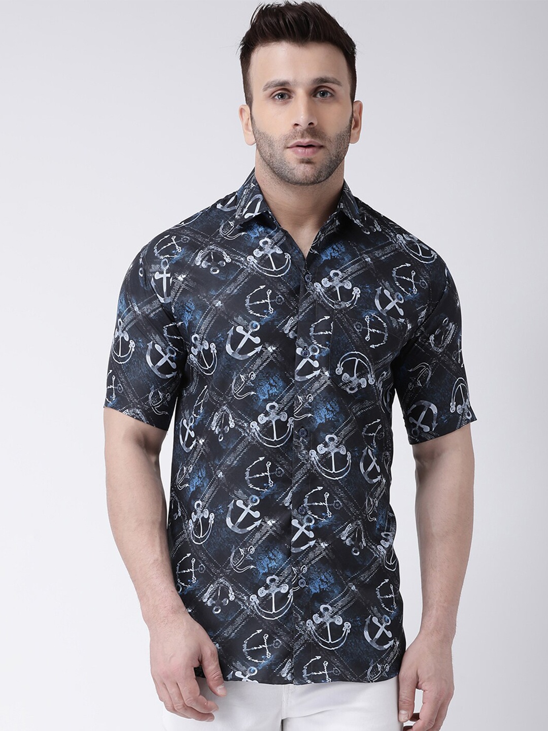 

RIAG Men Printed Casual Shirt, Black
