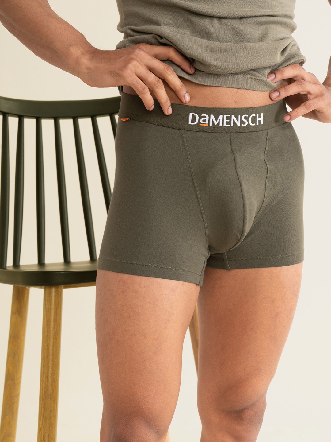 

DAMENSCH Men Olive Green Solid Deo-Cotton Anti-Bacterial Trunk DAM-CTST-T-ONG