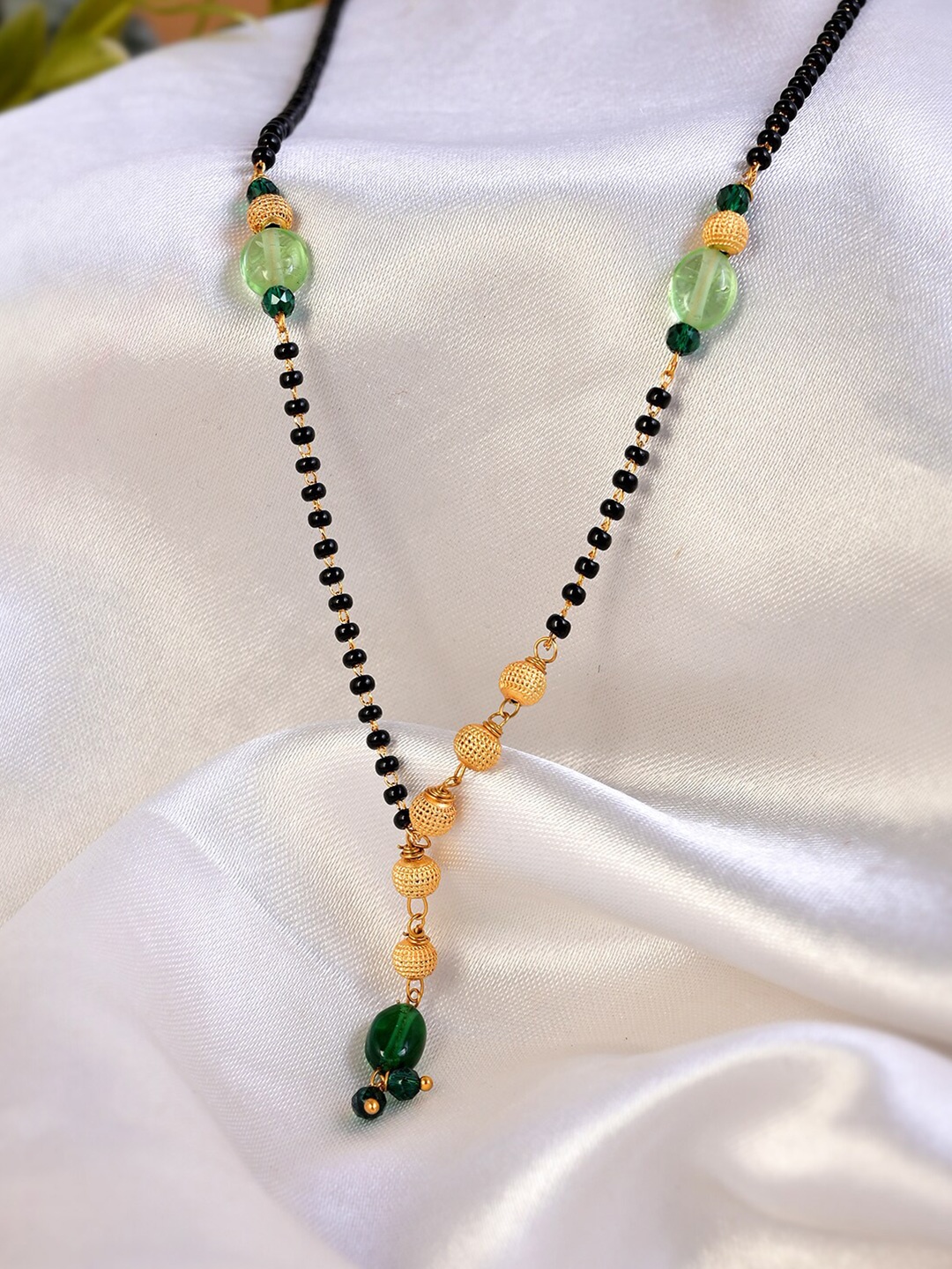 

AQUASTREET JEWELS Gold-Toned & Yellow Gold-Plated Mangalsutra