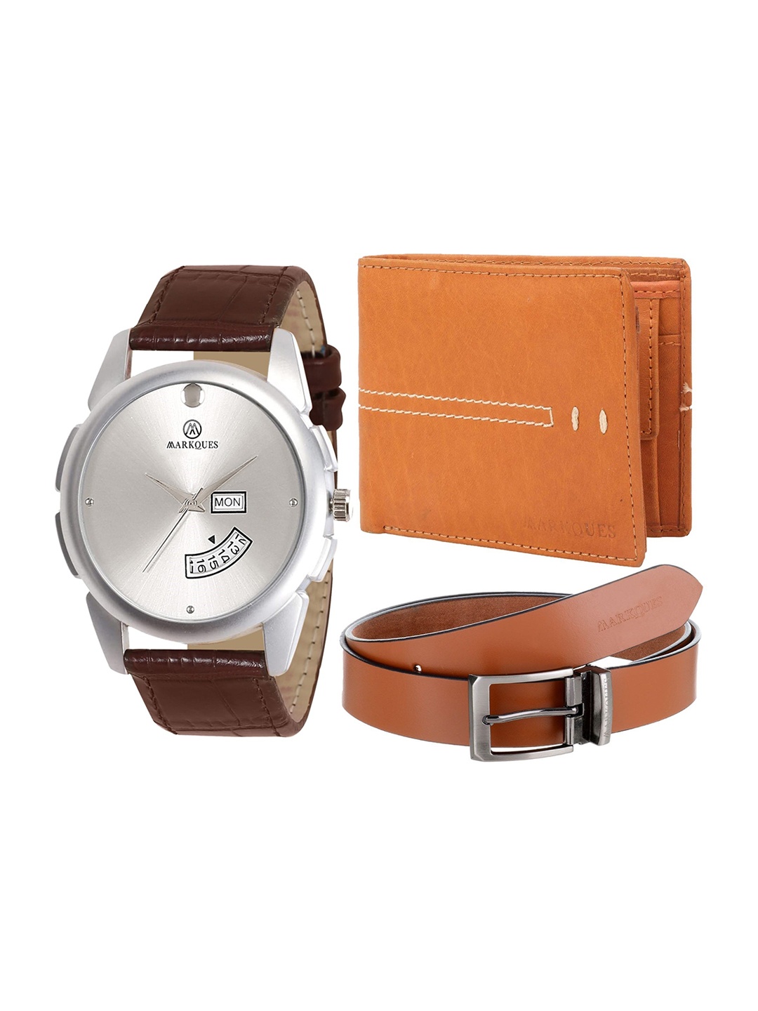 

MARKQUES Men Brown Accessory Gift Set