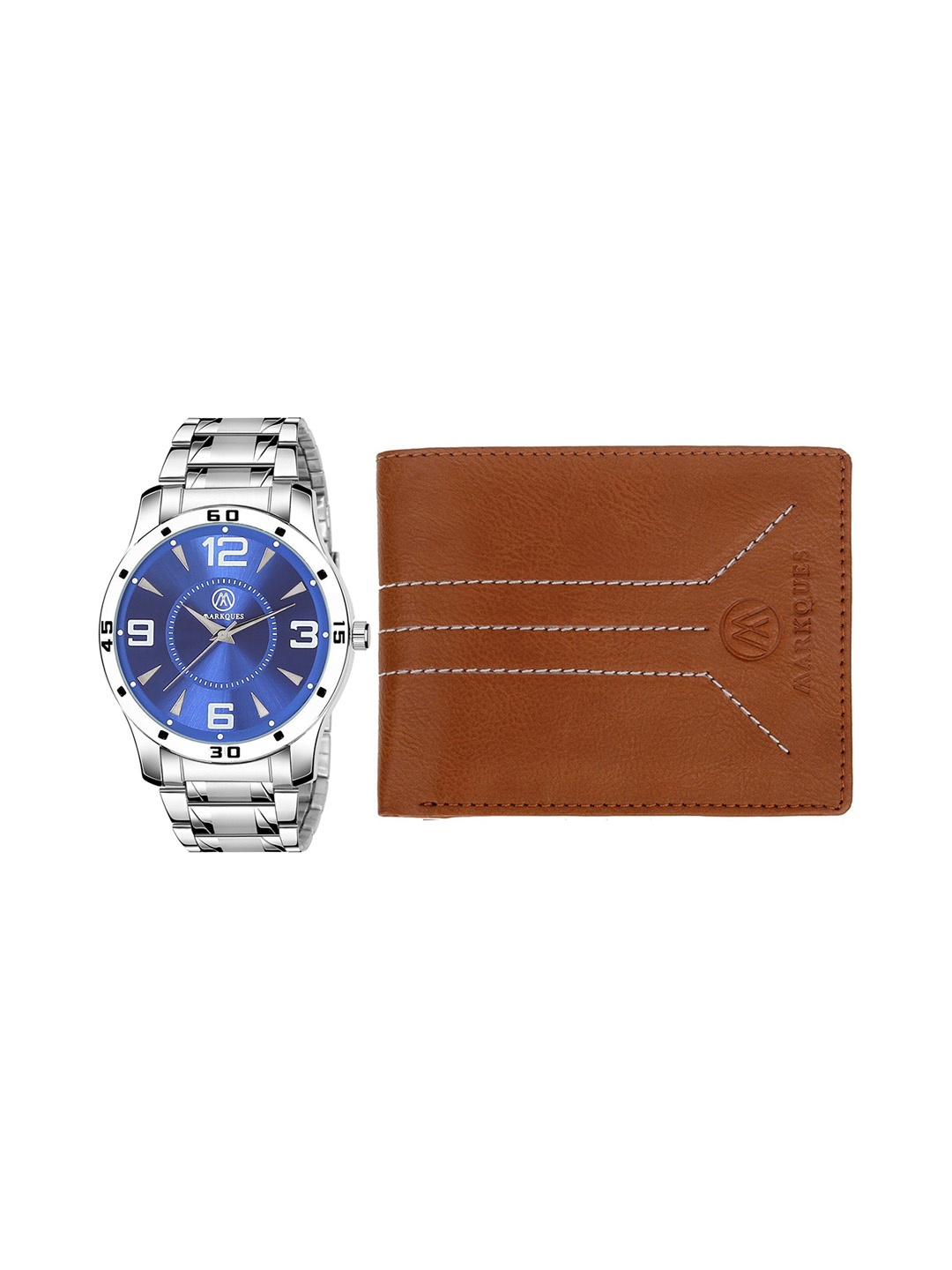 

MARKQUES Men Silver-Toned & Brown Solid Accessory Gift Set