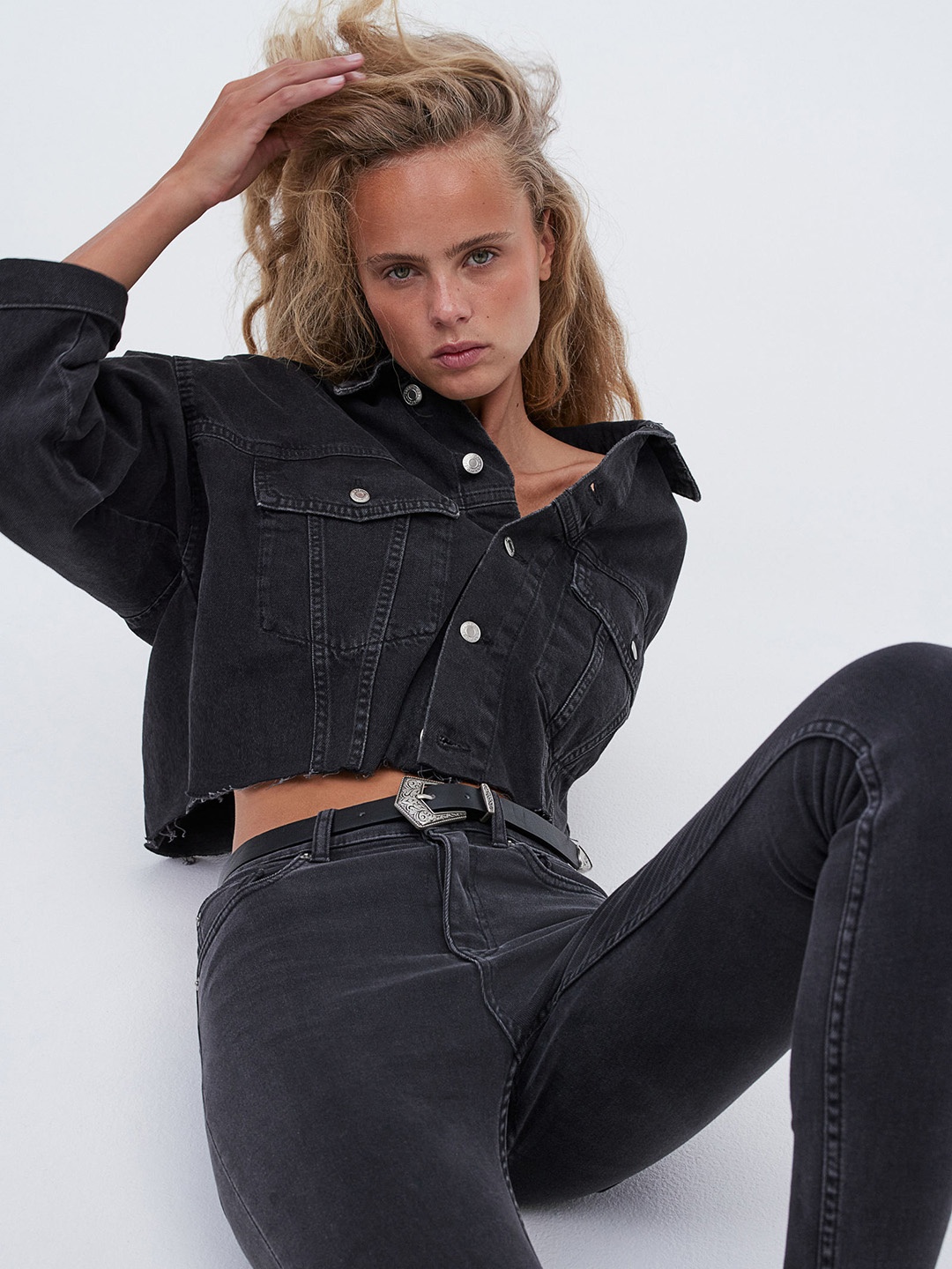

H&M Women Grey Skinny High Ankle Jeans