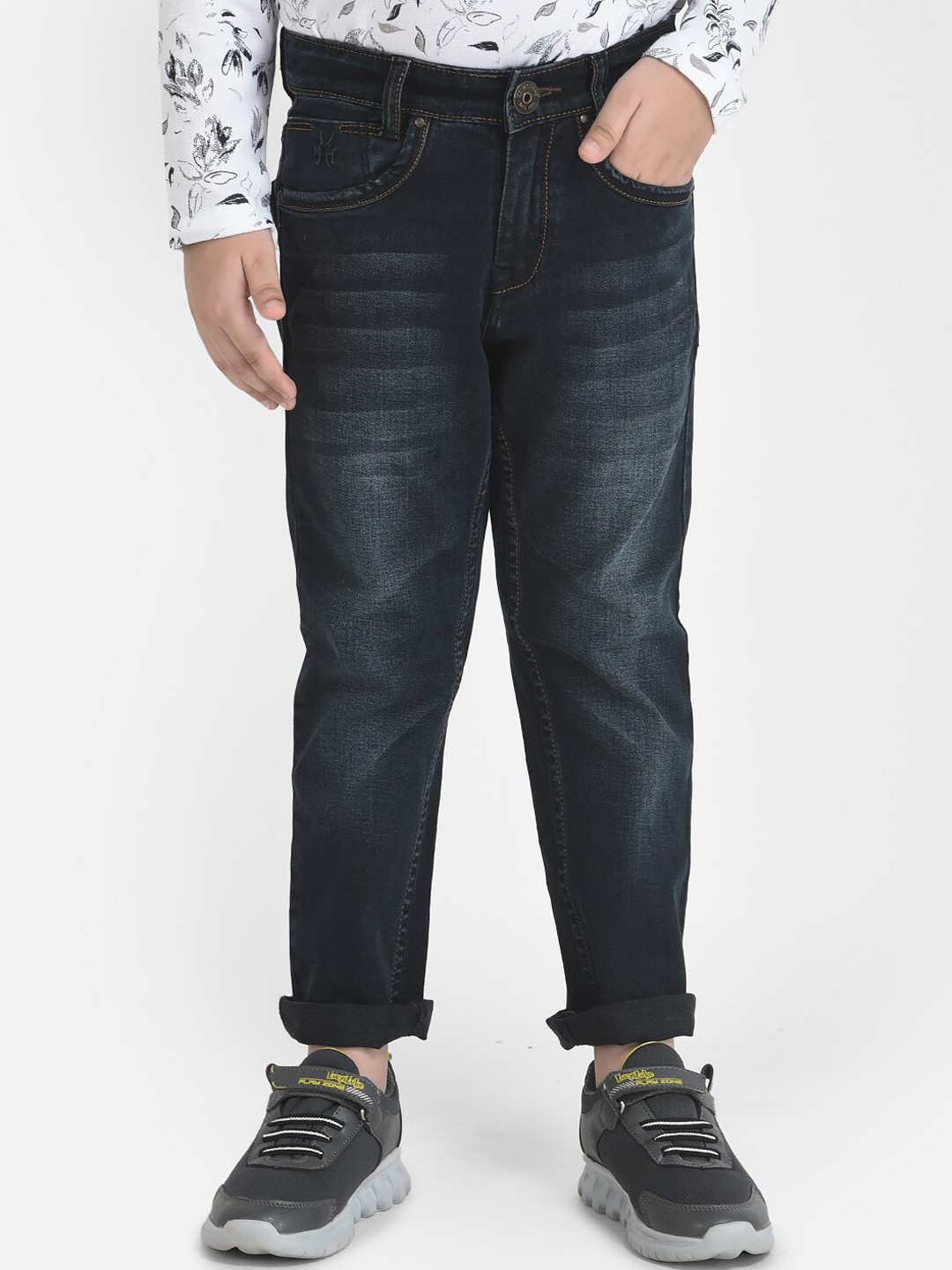 

Crimsoune Club Boys Black Urban Slim Fit Light Fade Stretchable Jeans