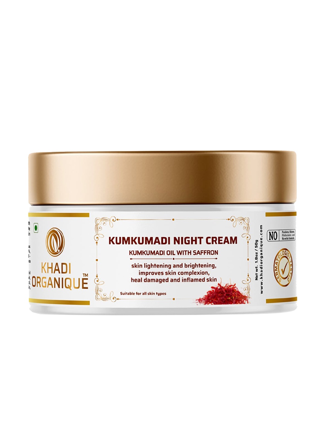 

Khadi Organique Kumkumadi Day Moisturising Cream 50g, White