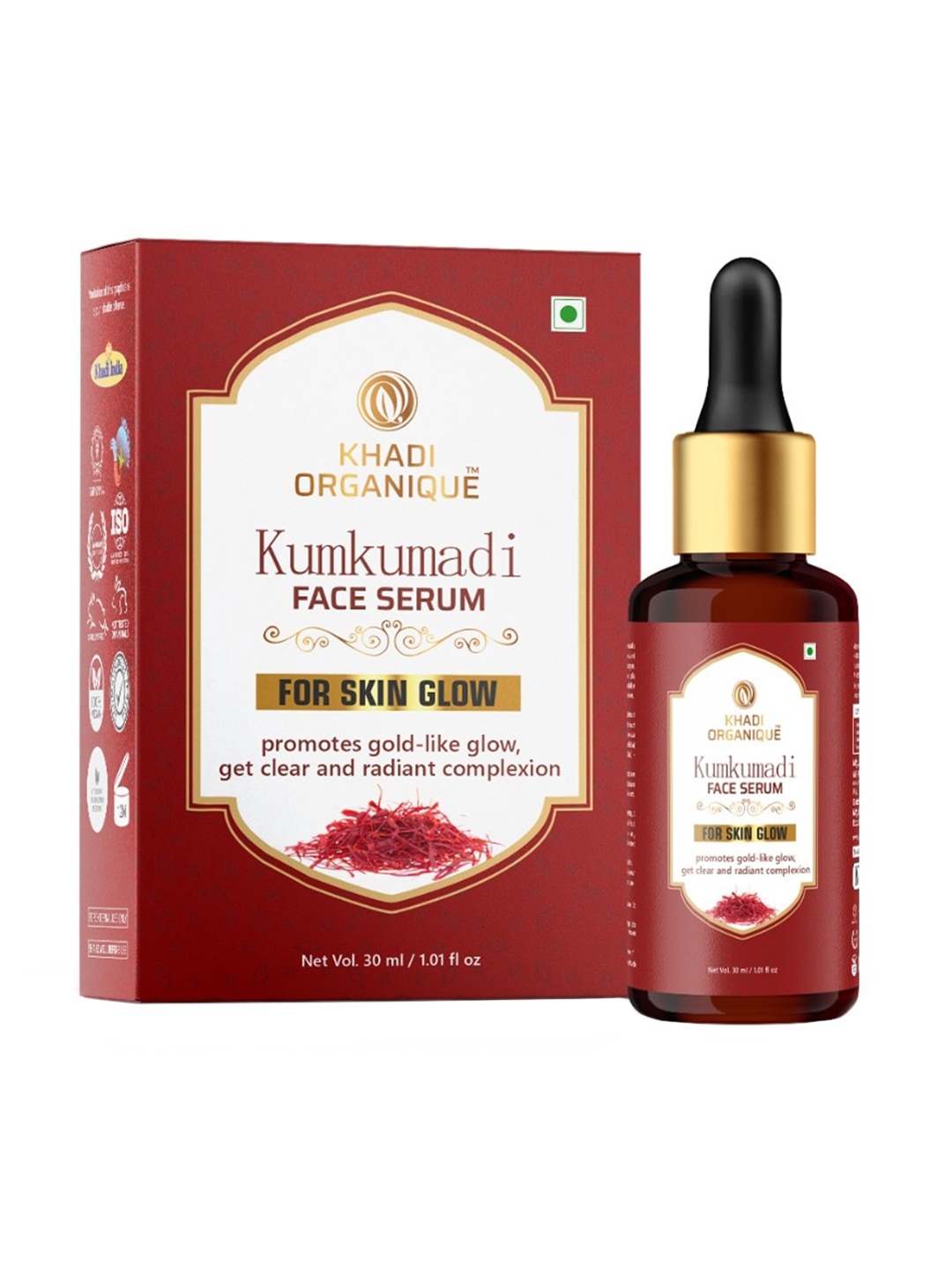 

Khadi Organique Kumkumadi Face Serum for Skin Glow - 30 ml, Red