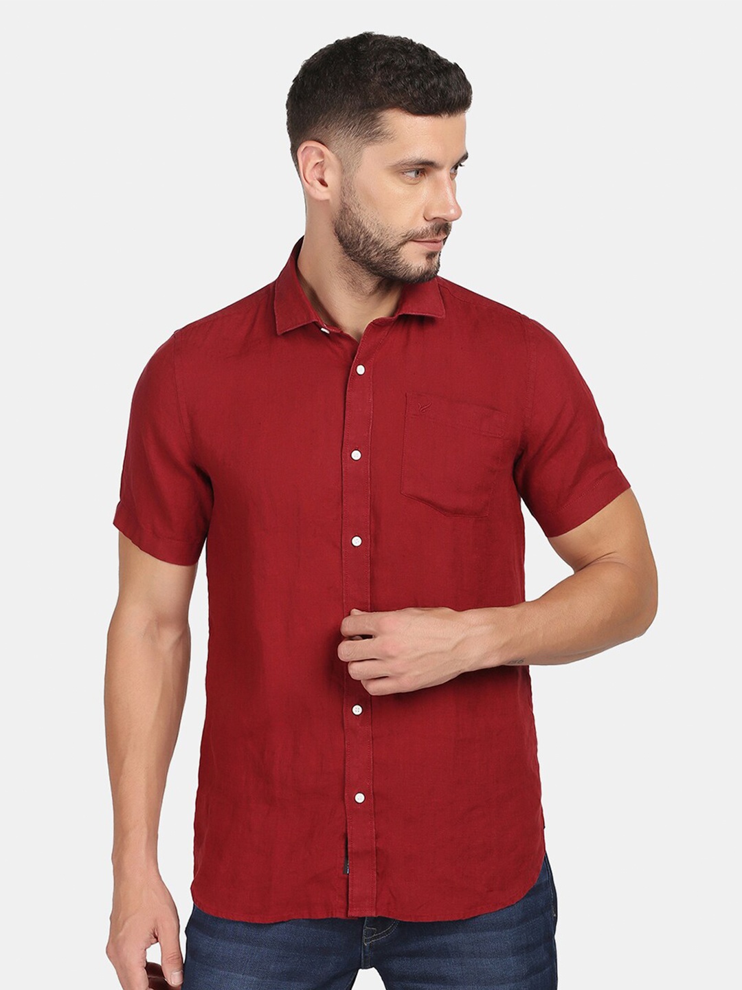 

Blackberrys Men Red Slim Fit Casual Shirt
