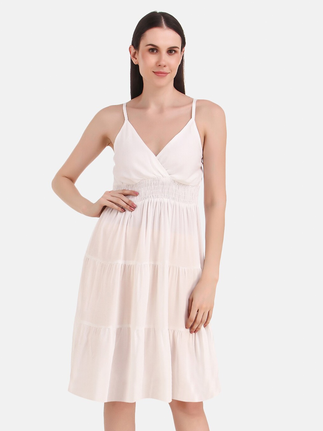 

Aawari Women Off White A-Line Dress
