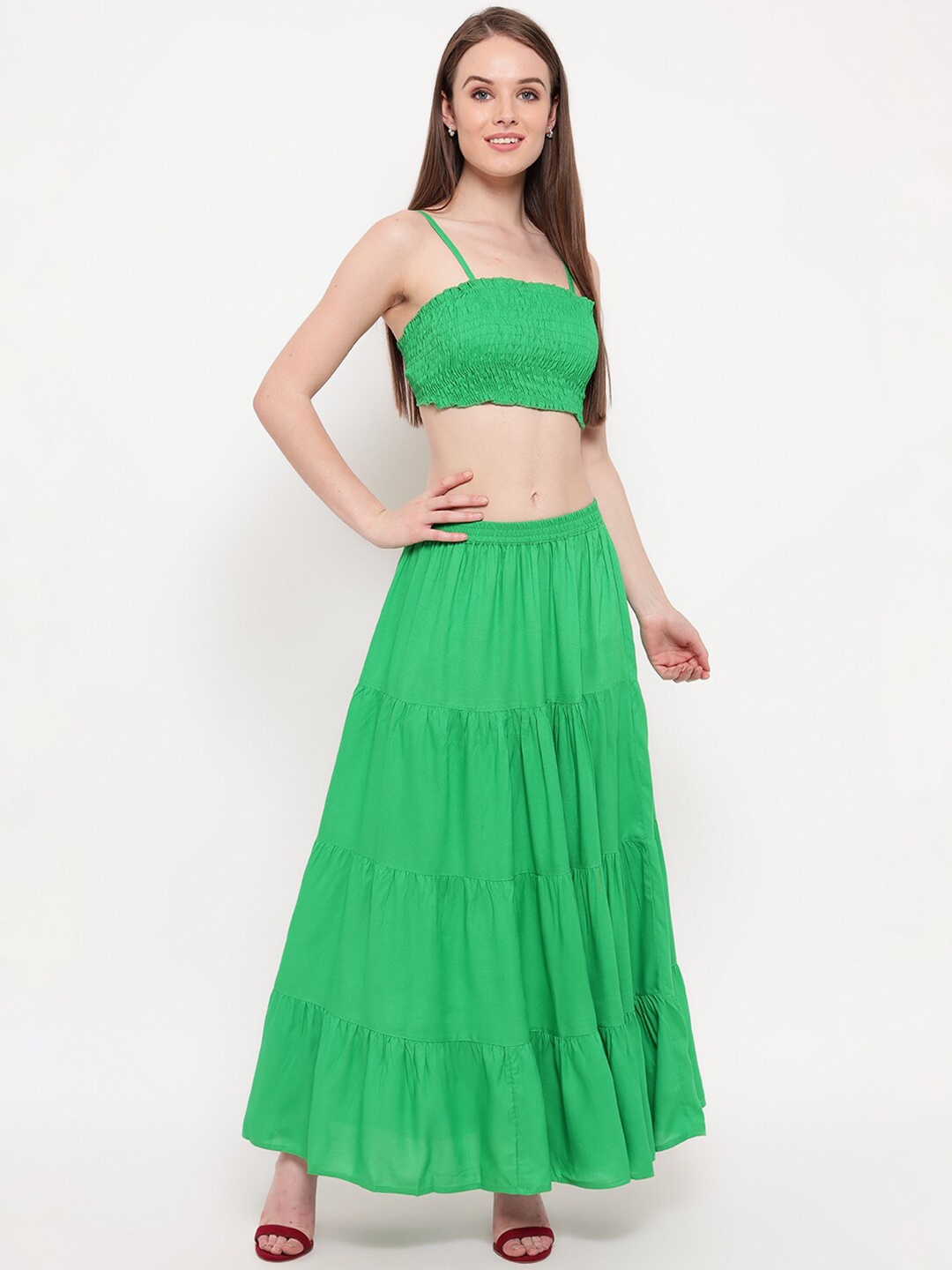 

Aawari Women Green Crop Co-Ords Set
