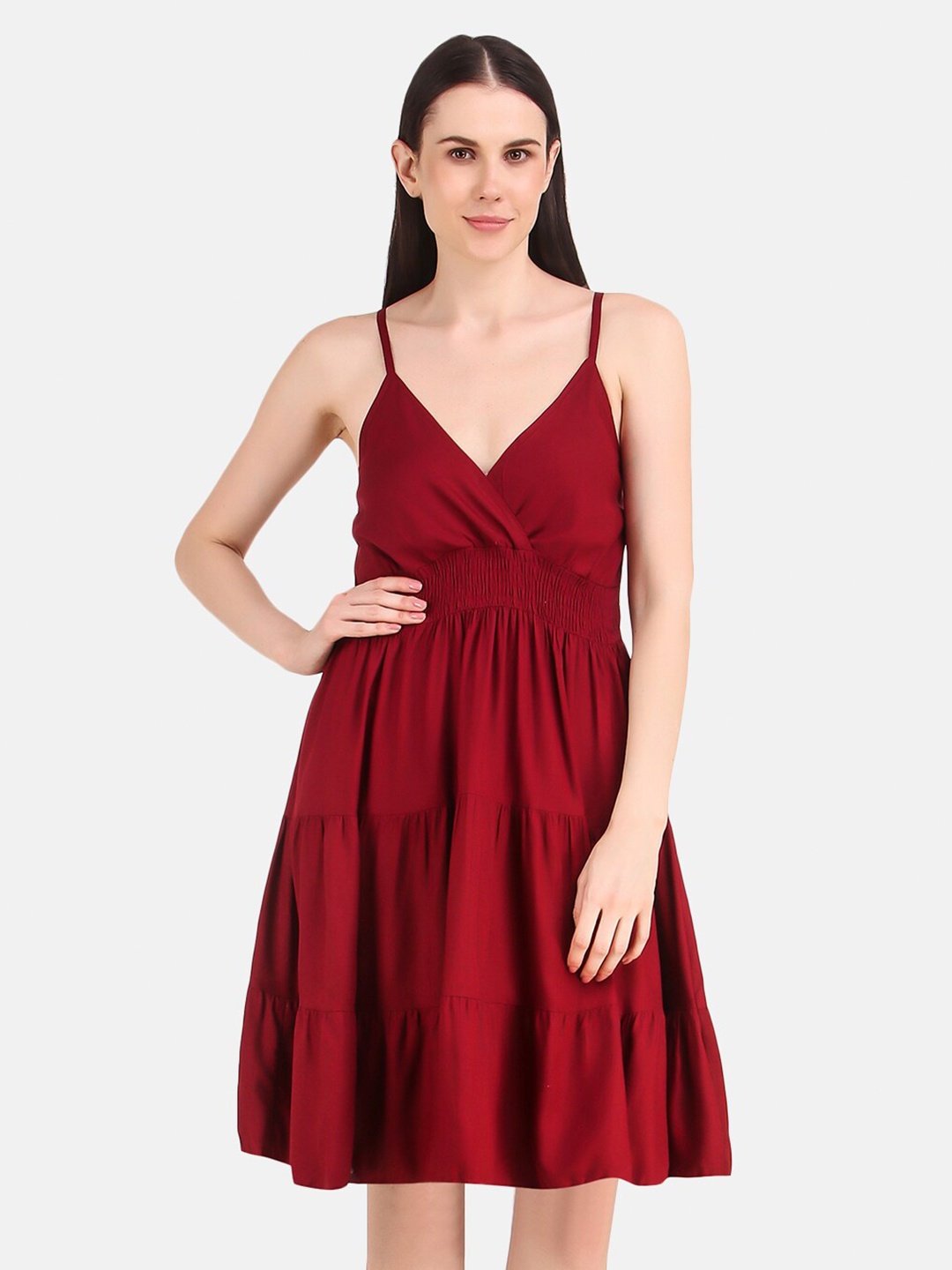 

Aawari Women Maroon Fit & Flare Dress