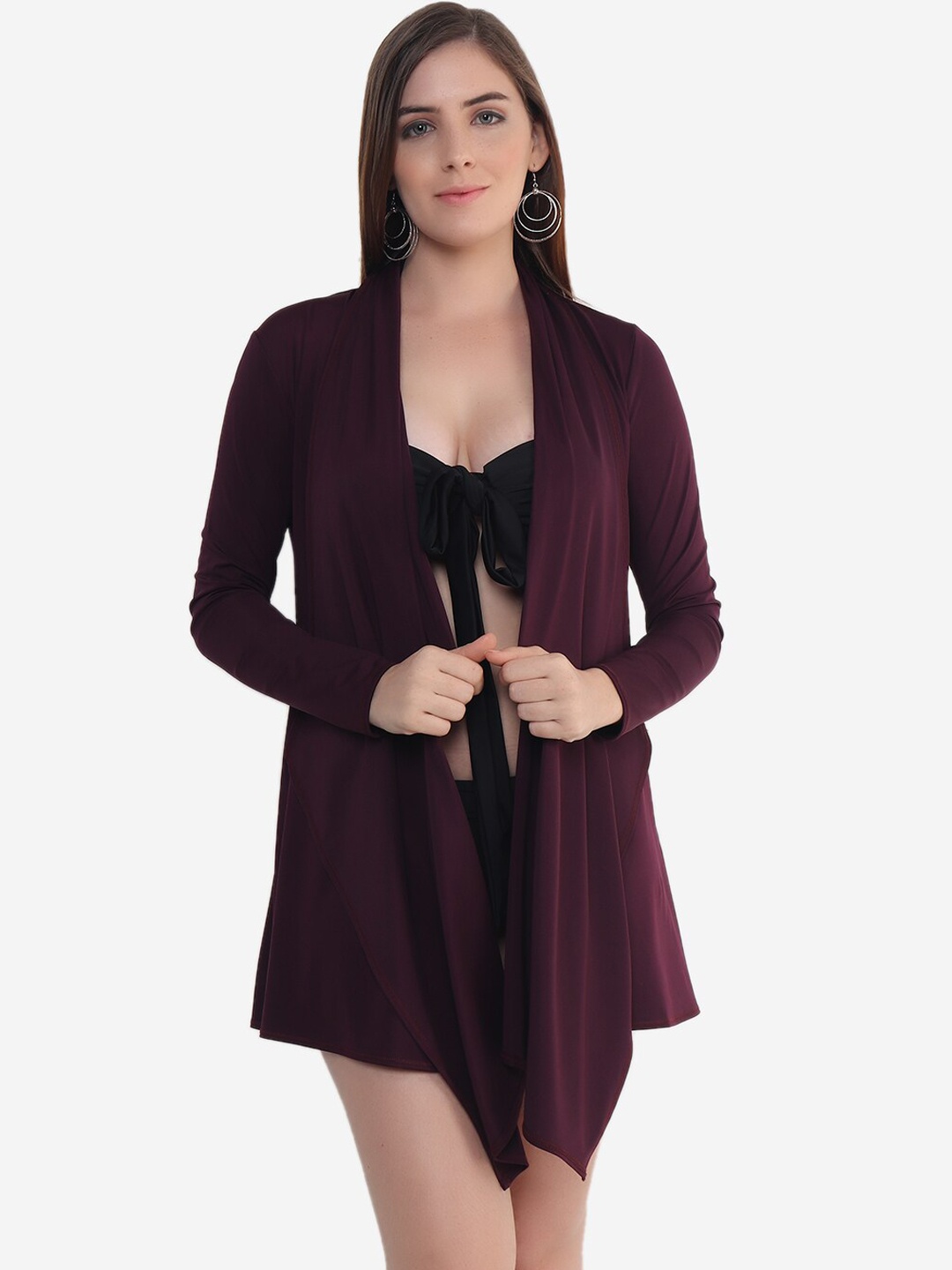 

Beau Design Women Cover Up Shrug, Maroon