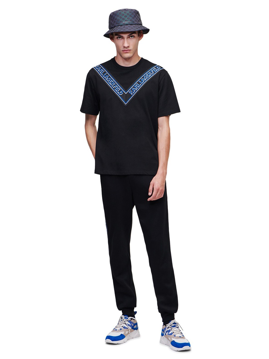 

Karl Lagerfeld Men Black Brand logo Printed Cotton T-shirt