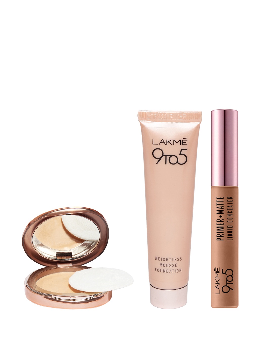 

Lakme Set of 9to5 Liquid Concealer & Compact with Mousse Foundation, Beige