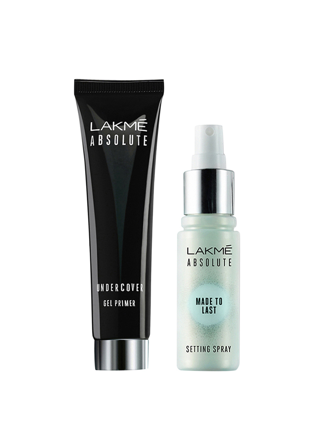 

Lakme Absolute Set of Made to Last Setting Spray 60ml & Under Cover Gel Face Primer 30g, Black
