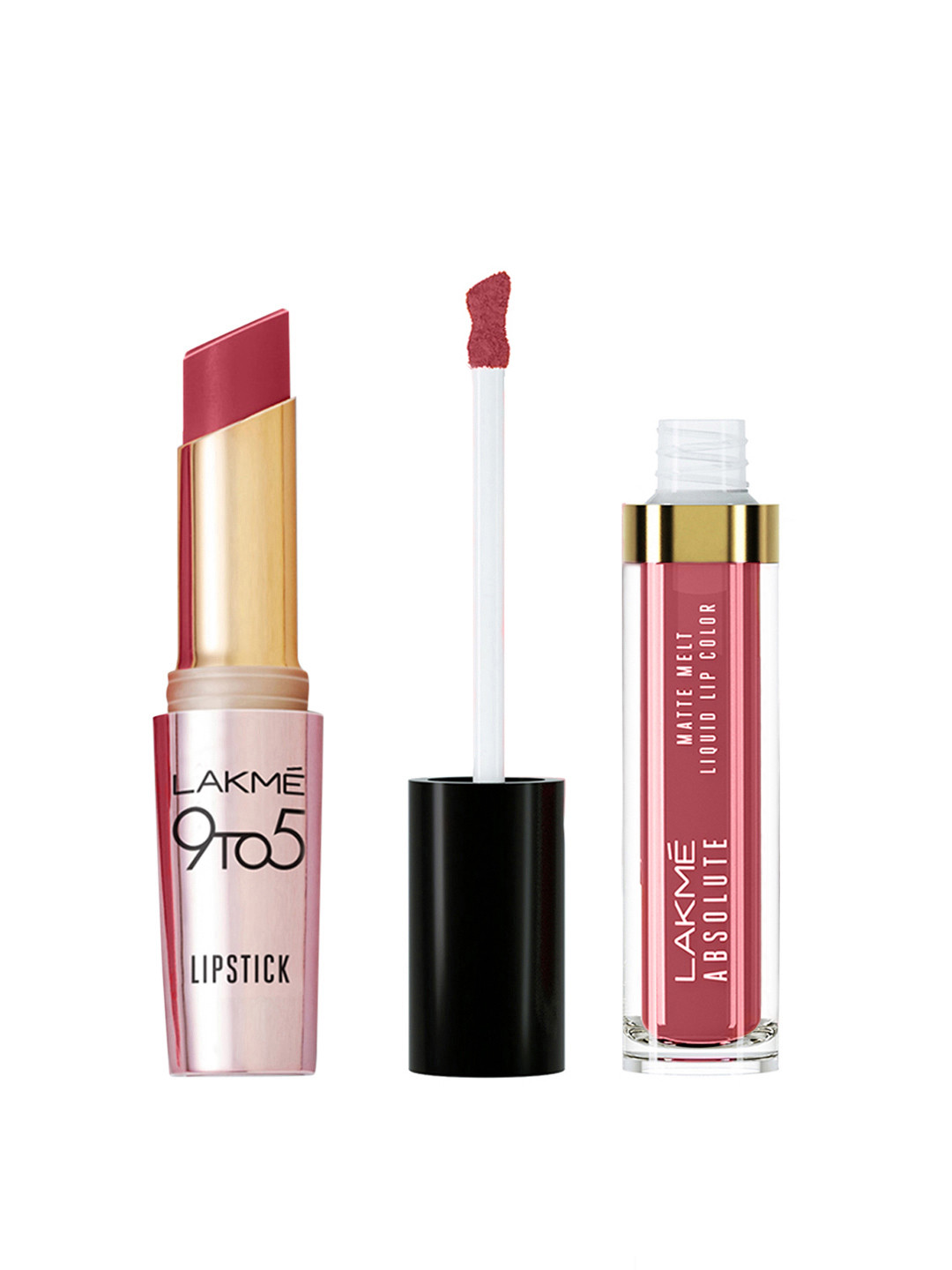 

Lakme 9 to 5 Primer+Matte-Rosy Sunday & Absolute Matte Melt Liquid Lip Color-Rose Love, Pink