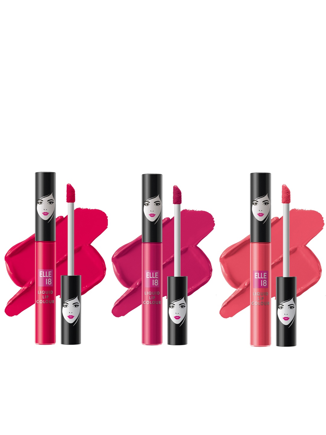 

ELLE 18 Set of 3 Liquid Lip Color - 5.6 ml each, Red