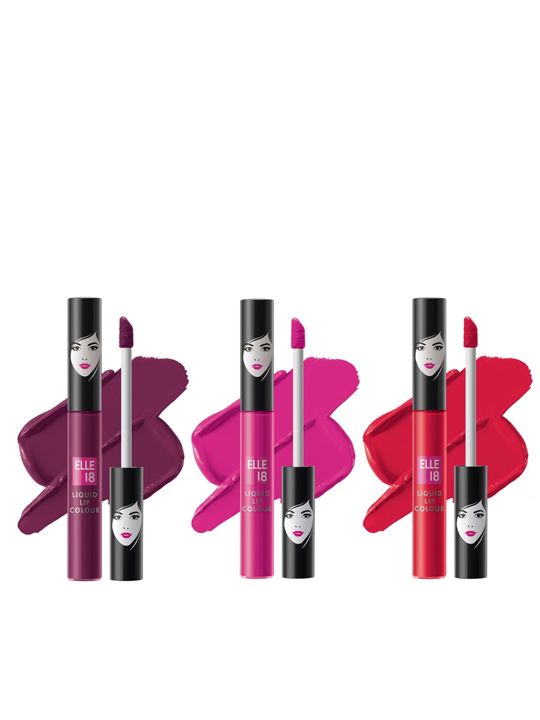 

ELLE 18 Set of 3 Liquid Lip Color - 5.6 ml each, Red