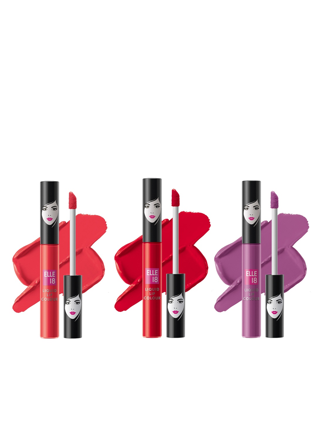 

ELLE 18 Set of 3 Liquid Lip Color - 5.6 ml each, Red