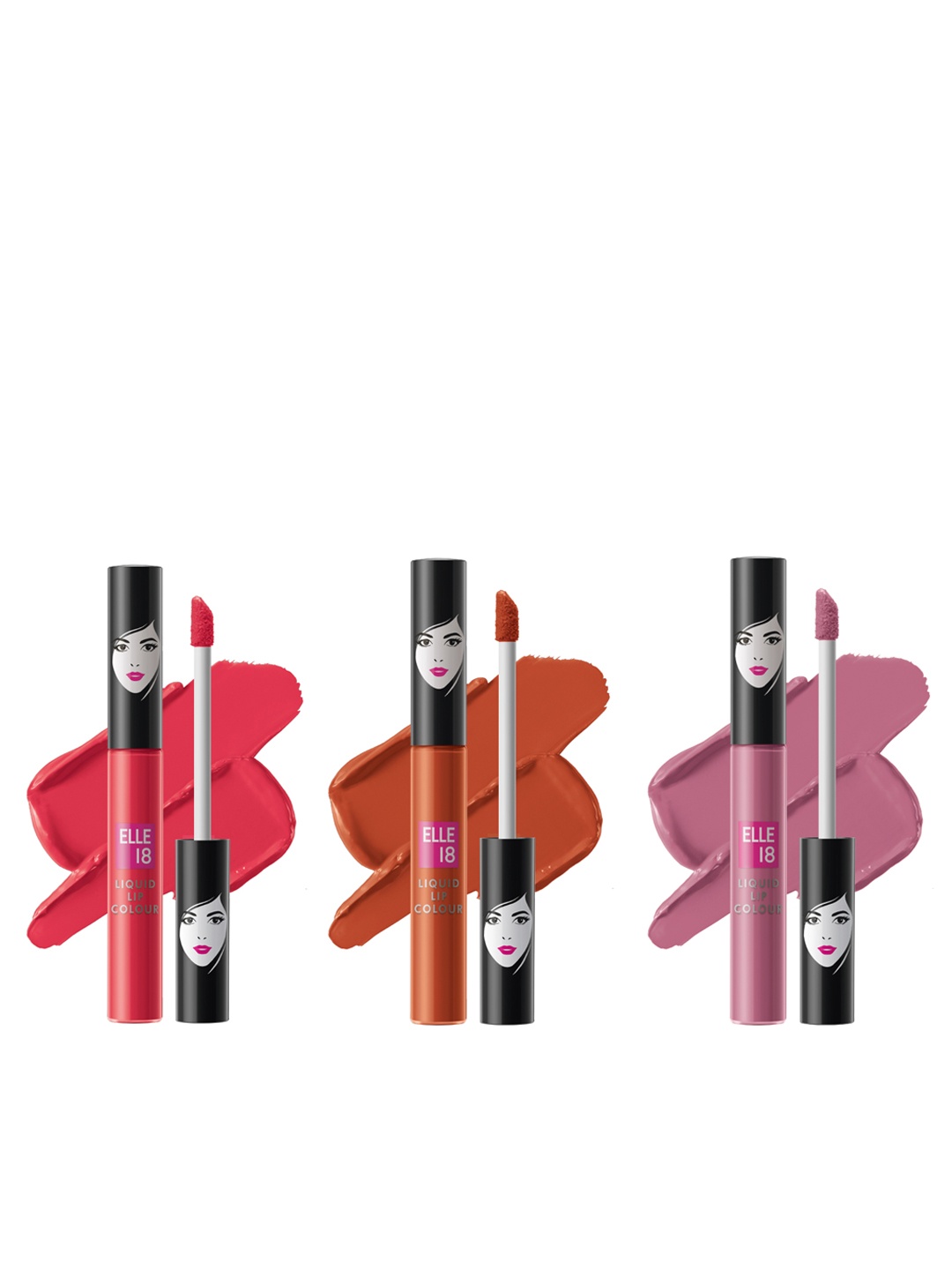 

ELLE 18 Set of 3 Liquid Lip Color - 5.6 ml each, Brown