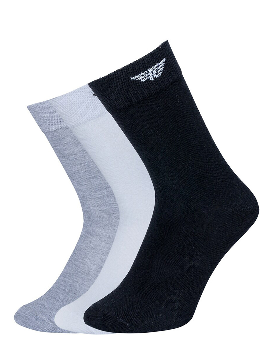 

Red Tape Men Pack of 3 Brand Logo Patterned Detail Above Ankle Socks, Black