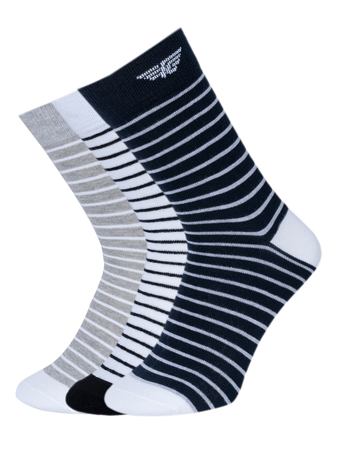 

Red Tape Men Pack Of 3 Striped Above Ankle Socks, Grey