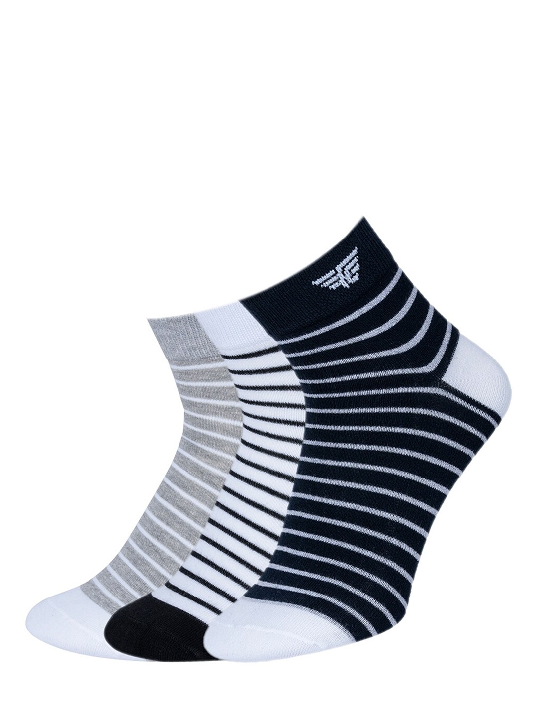 

Red Tape Men Pack Of 3 Striped Ankle Length Socks, Grey