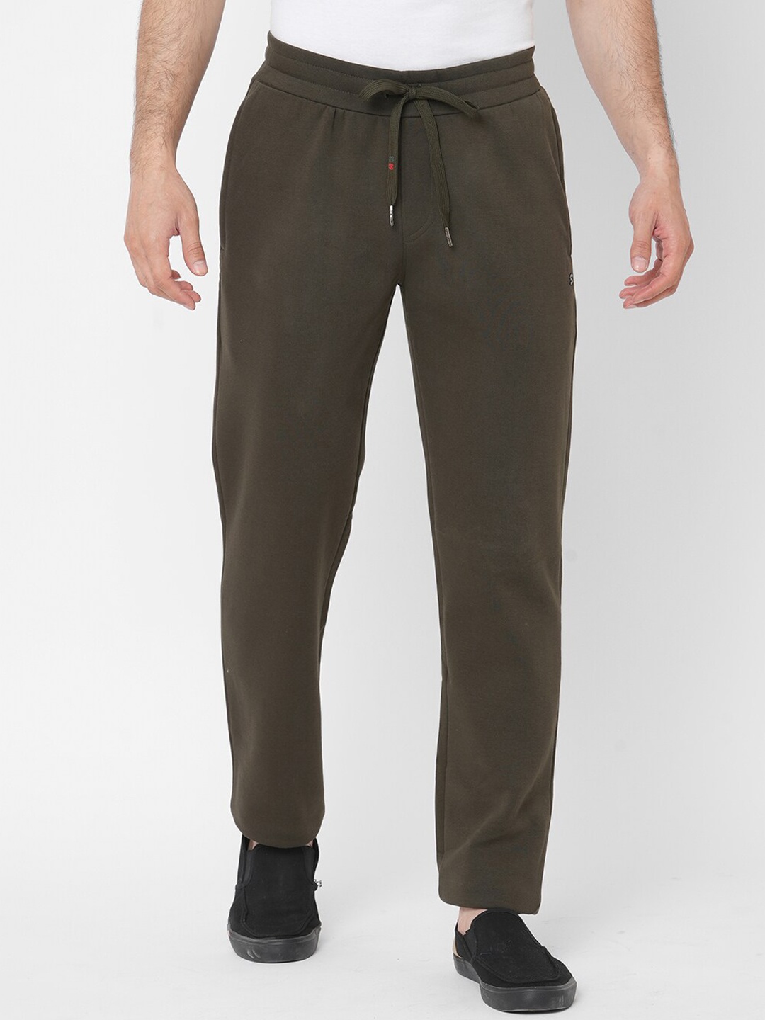 

Sweet Dreams Men Olive Green Solid Fleece Trackpant