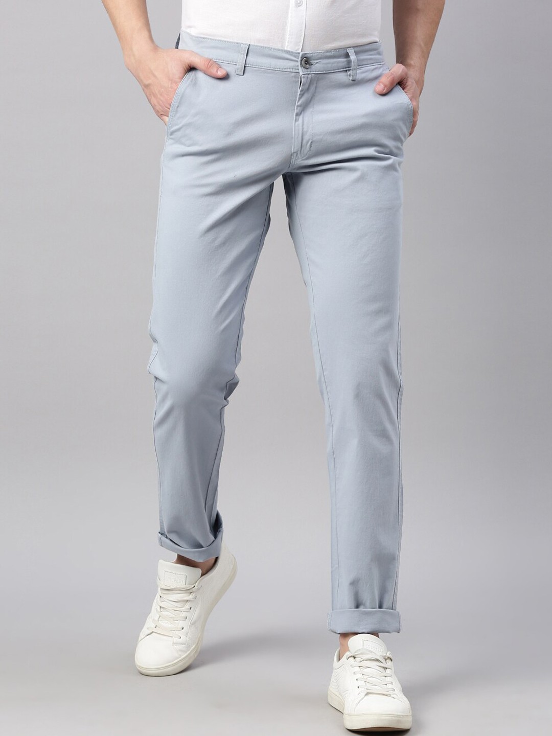 

Chennis Men Blue Slim Fit Cotton Trousers