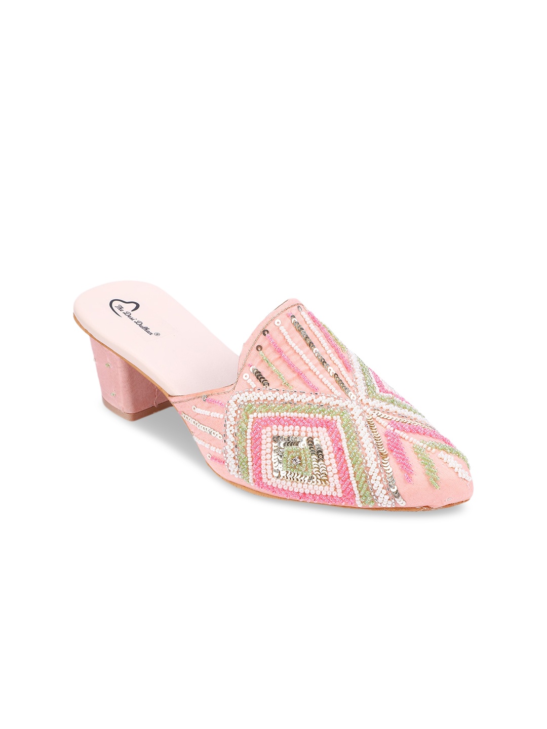 

The Desi Dulhan Women's Pink Ethnic High-Top Block Sandals