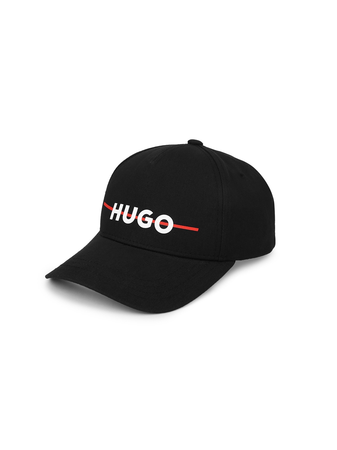 

HUGO Men Black & White Brand Logo Printed Pure Cotton Baseball Cap