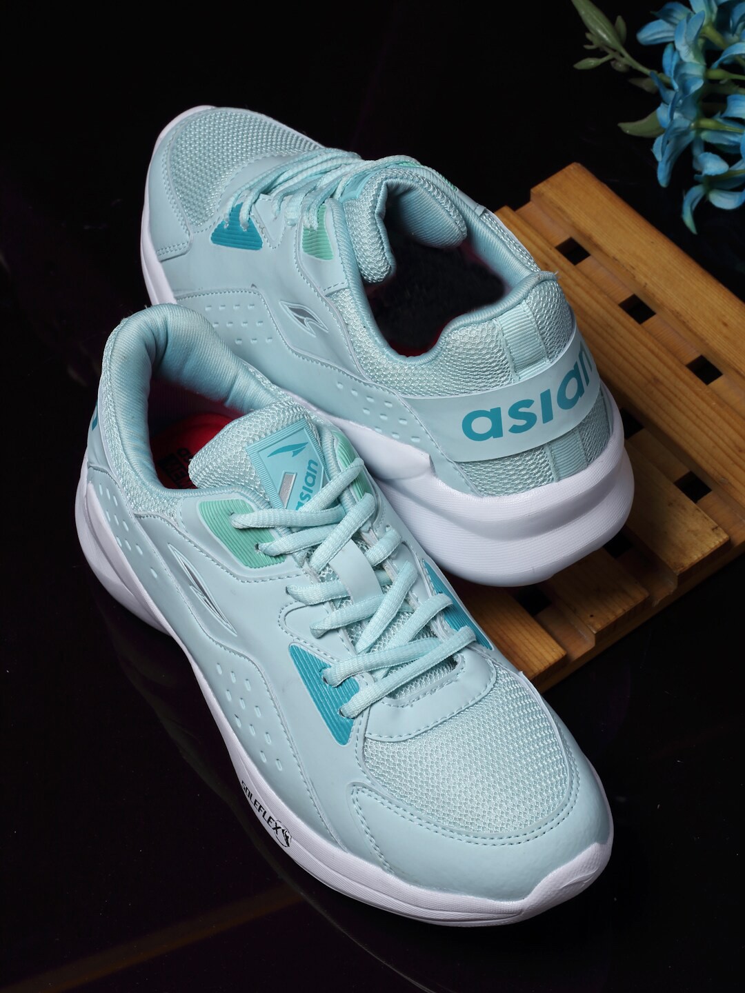 

ASIAN Women Woven Design Sneakers, Turquoise blue