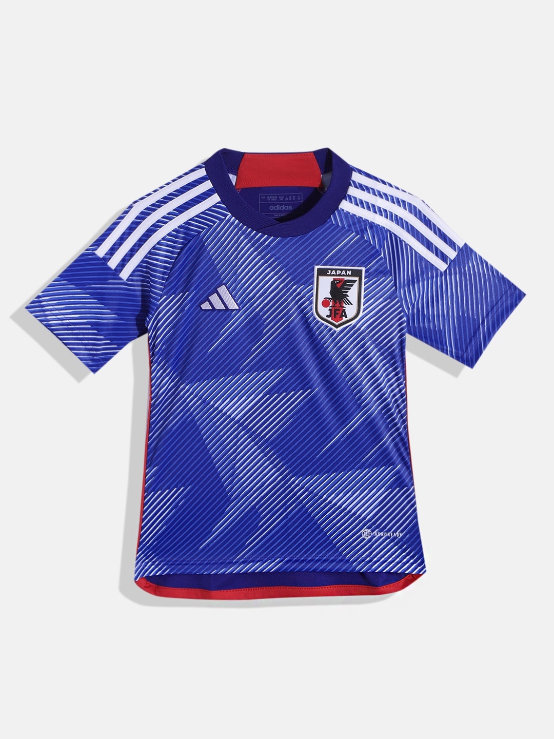 

ADIDAS Boys Navy Blue & White Geometric Printed FIFA HC6299 Japan Football T-shirt