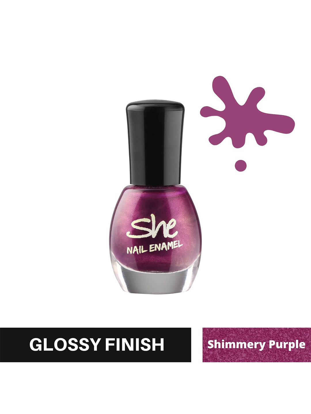 

Archies She Glossy Finish Nail Enamel 8 ml - Shimmery Purple 303, Peach