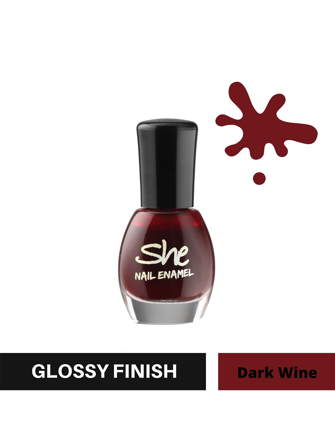 

Archies She Glossy Quick-Dry Nail Polish - Dark Wine 216, Brown