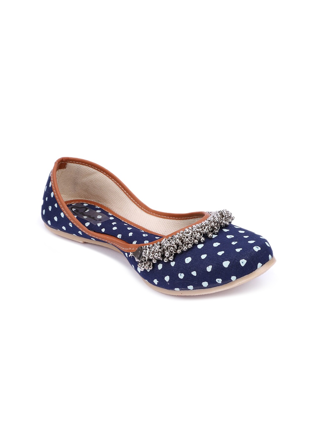 

The Desi Dulhan Women Printed Ethnic Mojaris Flats, Blue
