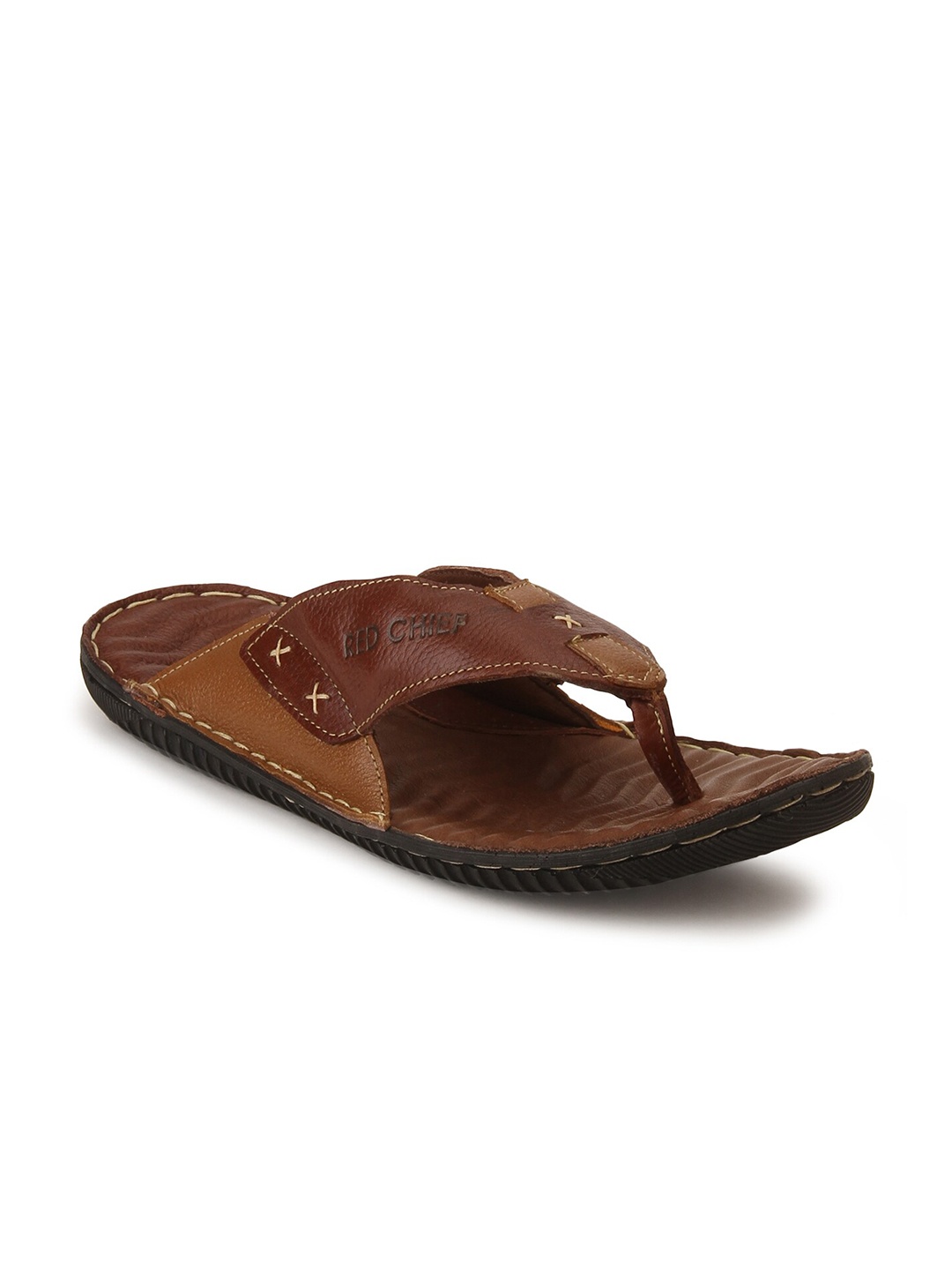 

Red Chief Men Tan Leather Comfort Sandals