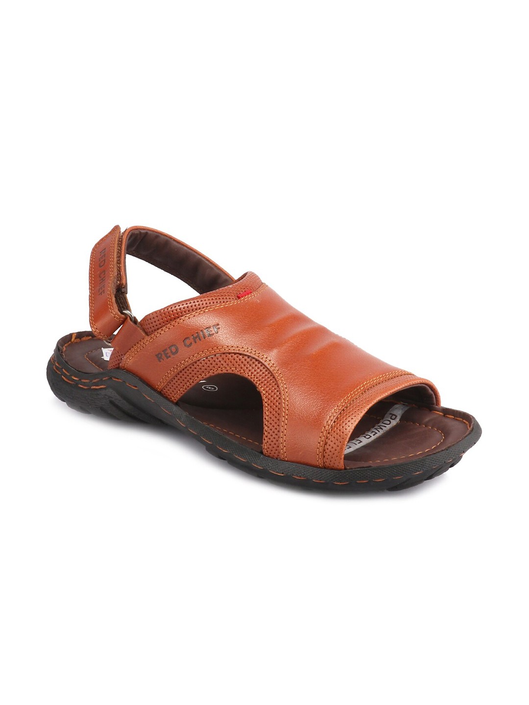 

Red Chief Men Brown Leather Comfort Sandals
