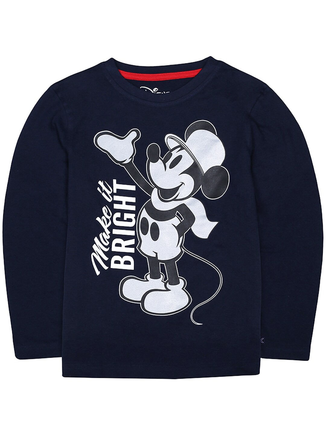 

KINSEY Boys Navy Blue Mickey Mouse Printed T-shirt