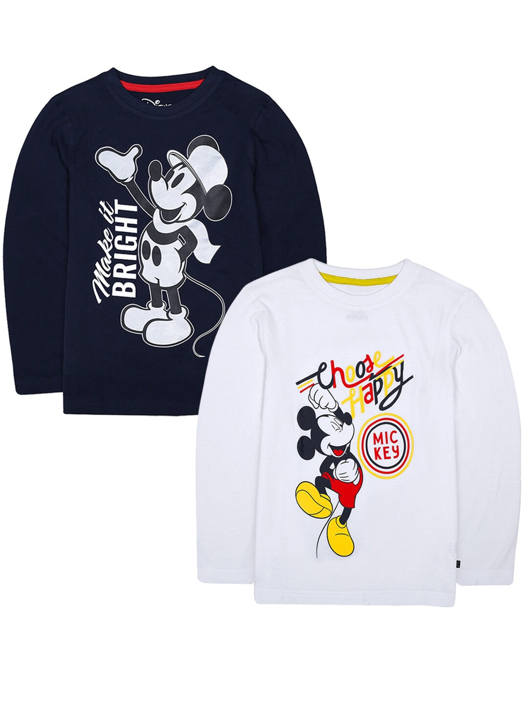 

KINSEY Boys Navy Blue & Grey Pack of 2 Mickey Mouse Printed T-shirts