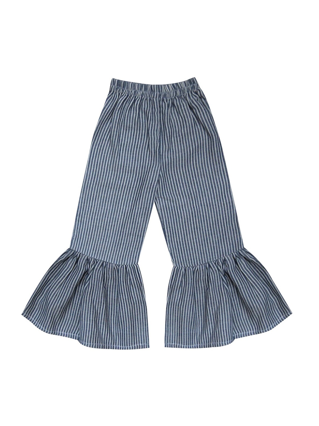 

A T U N Girls Grey Striped Classic Cotton Chinos Trousers