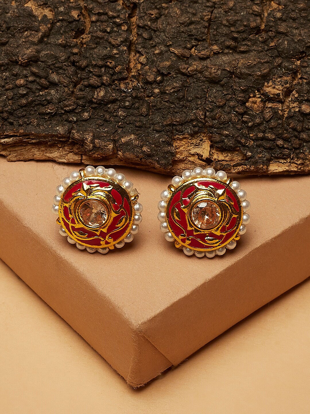 

Voylla Gold-Toned Contemporary Studs Earrings